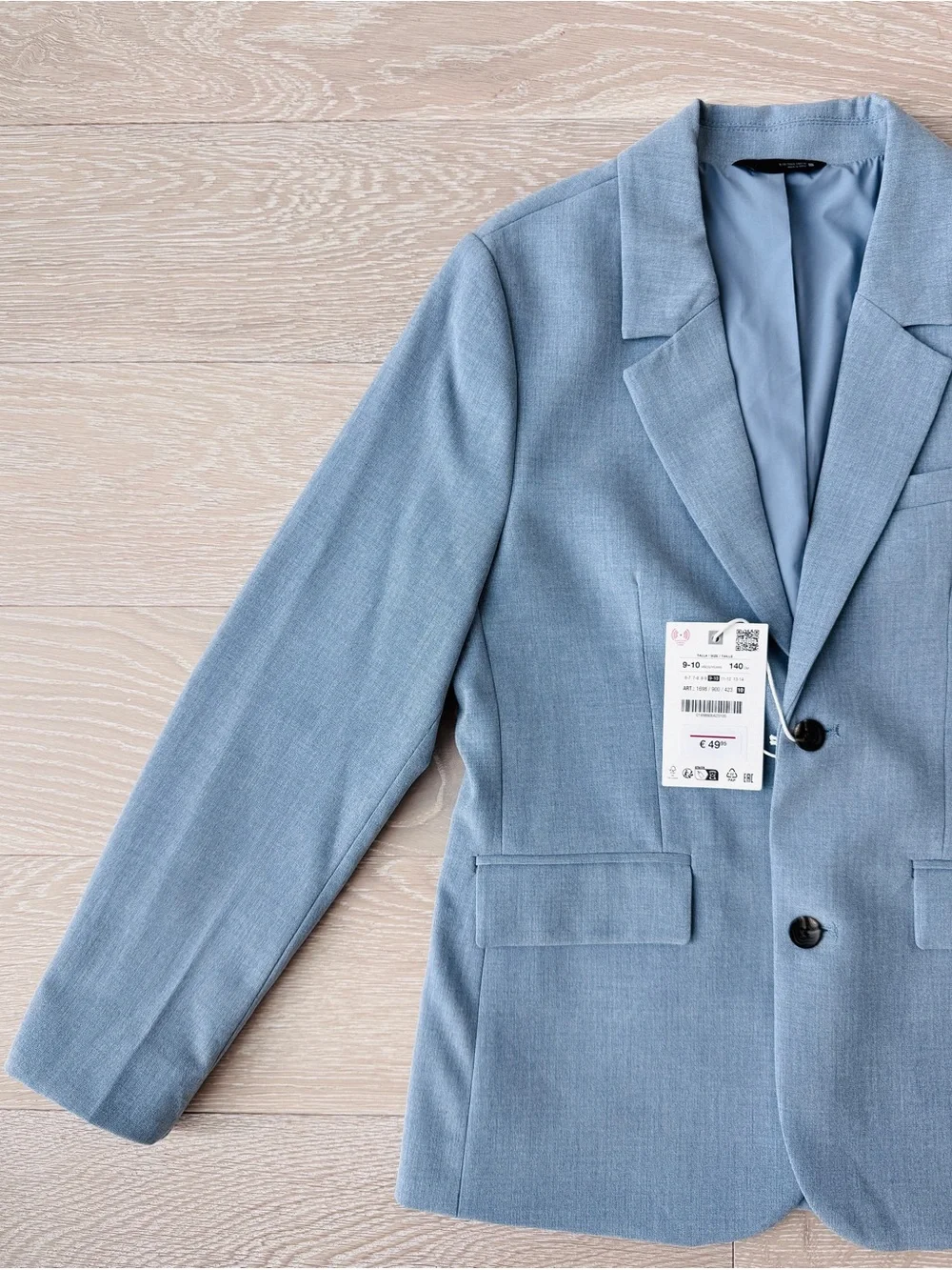 Zara Kid’s Suit Jacket in Pastel Blue